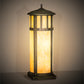 Meyda Lighting Double Bar Mission 15" 6-Light Verdigris Outdoor Pier Mount Light With Beige Art Shade Glass