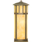 Meyda Lighting Double Bar Mission 15" 6-Light Verdigris Outdoor Pier Mount Light With Beige Art Shade Glass