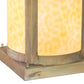 Meyda Lighting Double Bar Mission 15" 6-Light Verdigris Outdoor Pier Mount Light With Beige Art Shade Glass