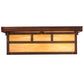 Meyda Lighting Double Bar Mission 16" 2-Light Vintage Copper Island Flush Mount Light With Beige Iridescent Shade Glass