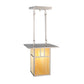 Meyda Lighting Double Bar Mission 20" 2-Light Brushed Nickel Pendant Light With Beige Shade Glass