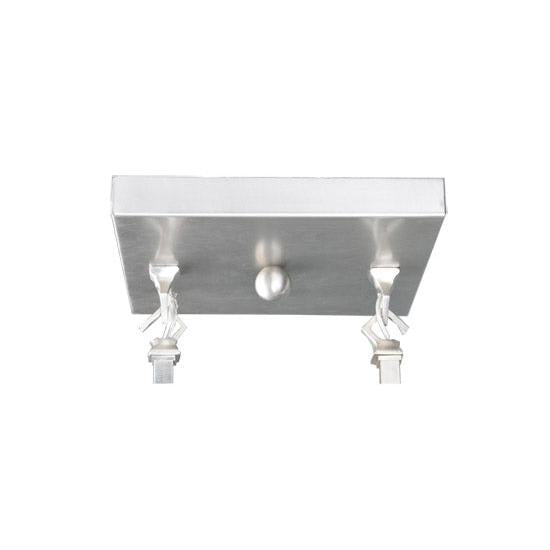 Meyda Lighting Double Bar Mission 20" 2-Light Brushed Nickel Pendant Light With Beige Shade Glass