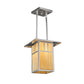 Meyda Lighting Double Bar Mission 20" 2-Light Brushed Nickel Pendant Light With Beige Shade Glass