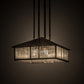 Meyda Lighting Double Bar Mission 25" 3-Light Craftsman Brown Pendant Light With Clear Seeded Shade Glass