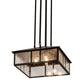 Meyda Lighting Double Bar Mission 25" 3-Light Craftsman Brown Pendant Light With Clear Seeded Shade Glass