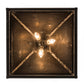 Meyda Lighting Double Bar Mission 25" 3-Light Craftsman Brown Pendant Light With Clear Seeded Shade Glass