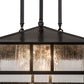 Meyda Lighting Double Bar Mission 25" 3-Light Craftsman Brown Pendant Light With Clear Seeded Shade Glass