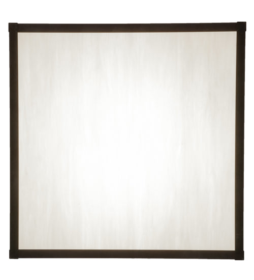 Meyda Lighting Double Bar Mission 31" 4-Light Craftsman Brown Flush Mount Light With White Art Shade Glass