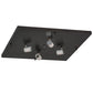 Meyda Lighting Double Bar Mission 31" 4-Light Craftsman Brown Flush Mount Light With White Art Shade Glass