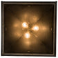 Meyda Lighting Double Bar Mission 34" 3-Light Craftsman Brown Pendant Light With Clear Seeded Shade Glass