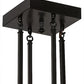 Meyda Lighting Double Bar Mission 34" 3-Light Craftsman Brown Pendant Light With Clear Seeded Shade Glass