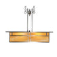 Meyda Lighting Double Bar Mission 35" 2-Light Brushed Nickel Oblong Pendant Light With Beige Art Shade Glass