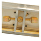 Meyda Lighting Double Bar Mission 35" 2-Light Brushed Nickel Oblong Pendant Light With Beige Art Shade Glass