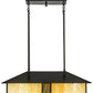 Meyda Lighting Double Bar Mission 36" 4-Light Craftsman Brown Island Pendant Light With Beige Iridescent Shade Glass