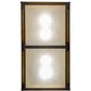 Meyda Lighting Double Bar Mission 36" 4-Light Craftsman Brown Island Pendant Light With Beige Iridescent Shade Glass