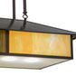 Meyda Lighting Double Bar Mission 36" 4-Light Craftsman Brown Island Pendant Light With Beige Iridescent Shade Glass
