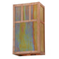 Meyda Lighting Double Bar Mission 7" 2-Light Natural Copper Wall Sconce With Beige Iridescent Shade Glass