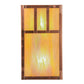 Meyda Lighting Double Bar Mission 7" 2-Light Natural Copper Wall Sconce With Beige Iridescent Shade Glass