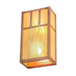 Meyda Lighting Double Bar Mission 7" 2-Light Natural Copper Wall Sconce With Beige Iridescent Shade Glass