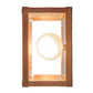 Meyda Lighting Double Bar Mission 7" 2-Light Natural Copper Wall Sconce With Beige Iridescent Shade Glass