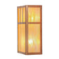 Meyda Lighting Double Bar Mission 7" 2-Light Natural Copper Wall Sconce With Beige Iridescent Shade Glass