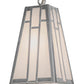 Meyda Lighting Double Bar Mission 7" Extreme Chrome Mini Pendant Light With White Art Shade Glass