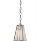 Meyda Lighting Double Bar Mission 7" Extreme Chrome Mini Pendant Light With White Art Shade Glass