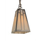 Meyda Lighting Double Bar Mission 7" Extreme Chrome Pendant Light With White Art Shade Glass