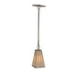 Meyda Lighting Double Bar Mission 7" Extreme Chrome Pendant Light With White Art Shade Glass