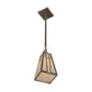 Meyda Lighting Double Bar Mission 7" Extreme Chrome Pendant Light With White Art Shade Glass