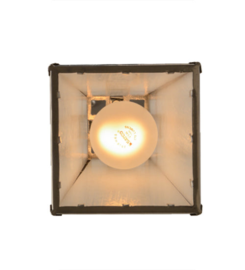 Meyda Lighting Double Bar Mission 7" Extreme Chrome Pendant Light With White Art Shade Glass