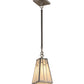 Meyda Lighting Double Bar Mission 7" Extreme Chrome Pendant Light With White Art Shade Glass
