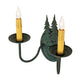 Meyda Lighting Double Pine Tree 11" 2-Light Golden Verde Wall Sconce With Amber Faux Candlelight