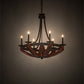 Meyda Lighting Doyle 34" 6-Light Oil Rubbed Bronze & Wood Chandelier With Oil Rubbed Bronze Candlelight