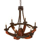 Meyda Lighting Doyle 34" 6-Light Oil Rubbed Bronze & Wood Chandelier With Oil Rubbed Bronze Candlelight