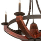 Meyda Lighting Doyle 34" 6-Light Oil Rubbed Bronze & Wood Chandelier With Oil Rubbed Bronze Candlelight