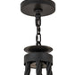 Meyda Lighting Doyle 42" 6-Light Wrought Iron & Mapple Wood Chandelier With Black Faux Candlelight
