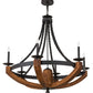 Meyda Lighting Doyle 42" 6-Light Wrought Iron & Mapple Wood Chandelier With Black Faux Candlelight