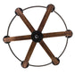 Meyda Lighting Doyle 42" 6-Light Wrought Iron & Mapple Wood Chandelier With Black Faux Candlelight