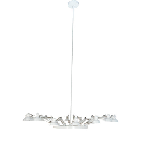 Meyda Lighting Drafter's Lamp 94" 16-Light Gloss White Chandelier