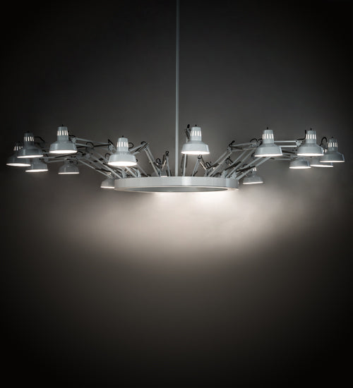 Meyda Lighting Drafter's Lamp 94" 16-Light Gloss White Chandelier