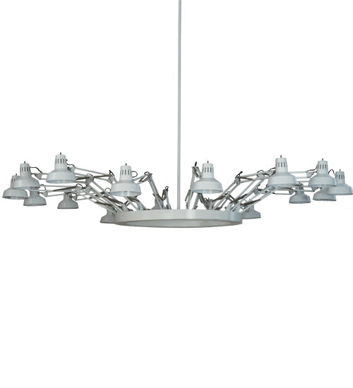 Meyda Lighting Drafter's Lamp 94" 16-Light Gloss White Chandelier