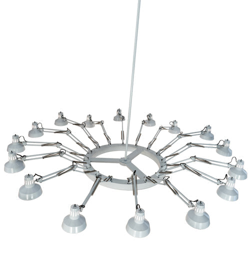Meyda Lighting Drafter's Lamp 94" 16-Light Gloss White Chandelier