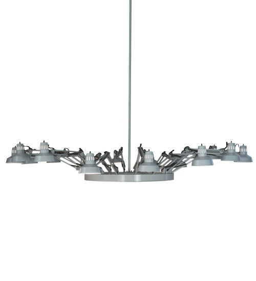 Meyda Lighting Drafter's Lamp 94" 16-Light Gloss White Chandelier