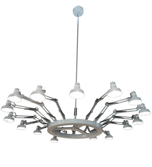 Meyda Lighting Drafter's Lamp 94" 16-Light Gloss White Chandelier