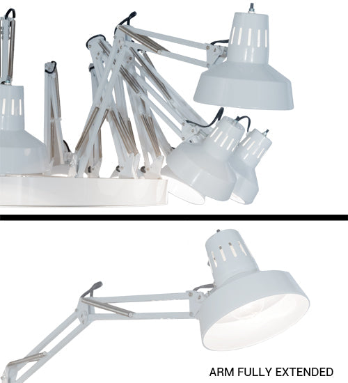 Meyda Lighting Drafter's Lamp 94" 16-Light Gloss White Chandelier