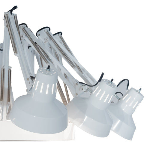 Meyda Lighting Drafter's Lamp 94" 16-Light Gloss White Chandelier