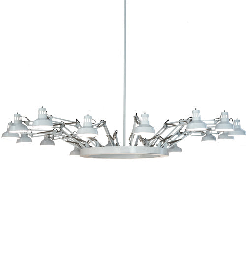Meyda Lighting Drafter's Lamp 94" 16-Light Gloss White Chandelier