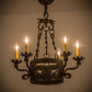 Meyda Lighting Dragone 24" 6-Light Chestnut Chandelier With Ivory Faux Candlelight