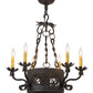 Meyda Lighting Dragone 24" 6-Light Chestnut Chandelier With Ivory Faux Candlelight